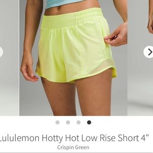 Lululemon Hotty Hot low rise short 4”